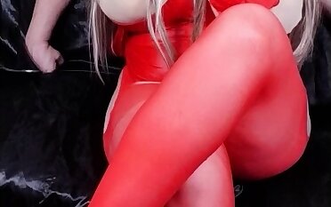 See Susi the domme wearing red clothes 'til her slave